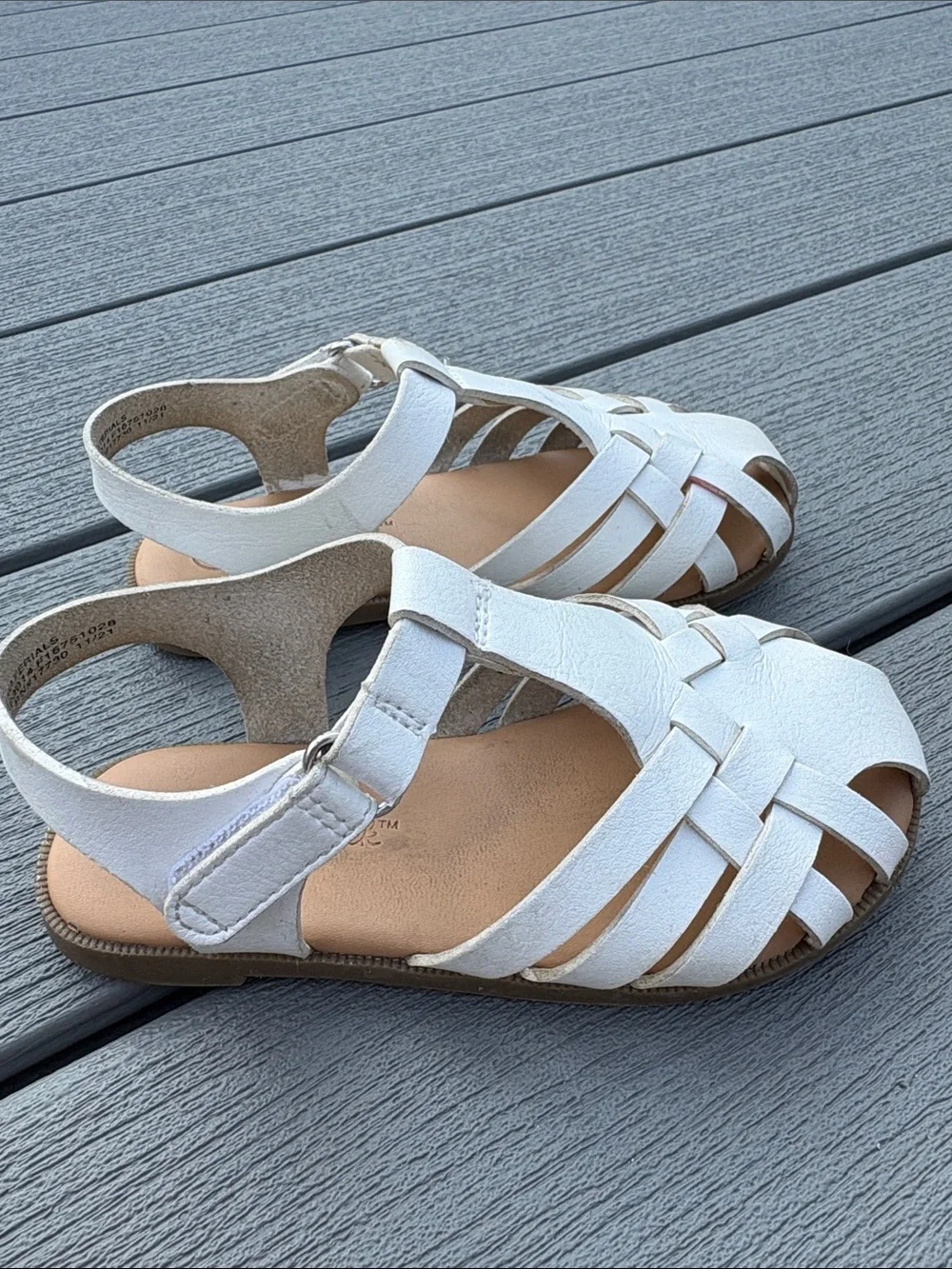 Cat & Jack White Woven Closed-Toe Girls Sandals